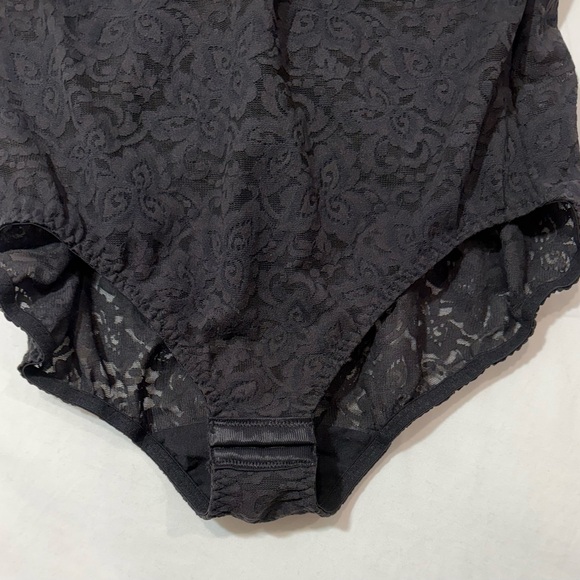 Bali Bodysuit Teddy Lingerie Underwire Cups Adjustable Straps Black Lace SZ 40C - Picture 5 of 10
